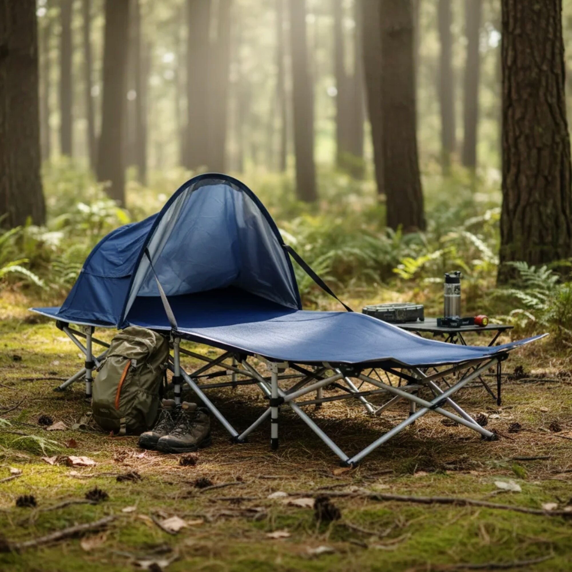 Catre Cama Plegable Resistente Con Techo Camping Toldo — Aventureros