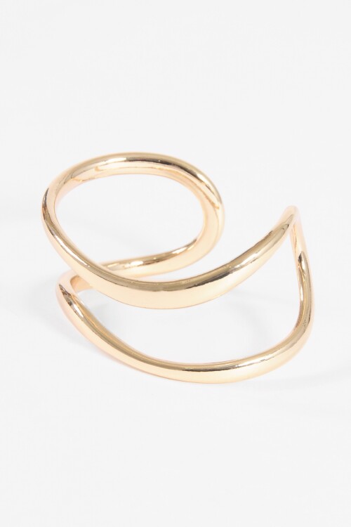 Pulsera cuff doble rígida dorado