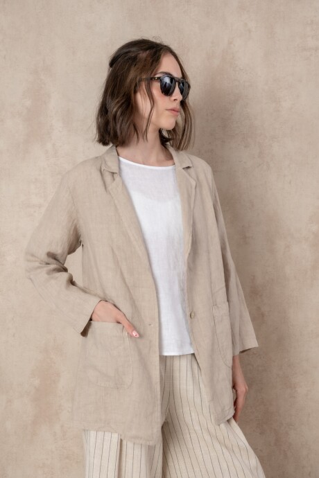 Blazer de lino Beige