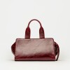 Cartera de mano Mila en cuero arrugado Bordeaux
