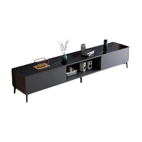 Rack TV Minimalista 160cm 2 Puertas 1 Estante 1009-2 NEGRO