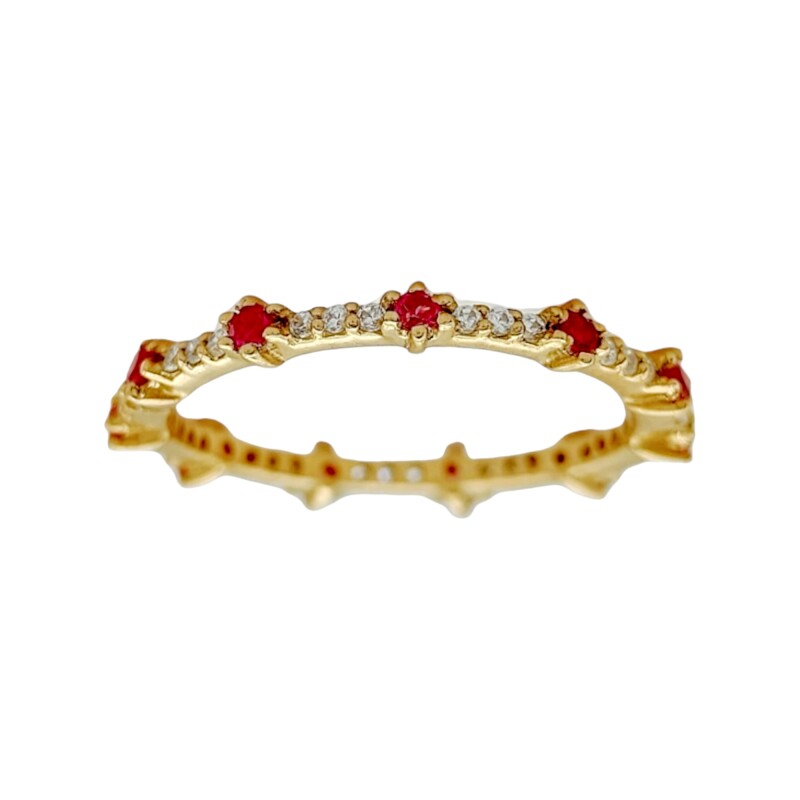 Anillo Sin fin-Plata rodinada con micra oro 18k-Piedra Granate y Topacio blanco-AN2011 conpiedra