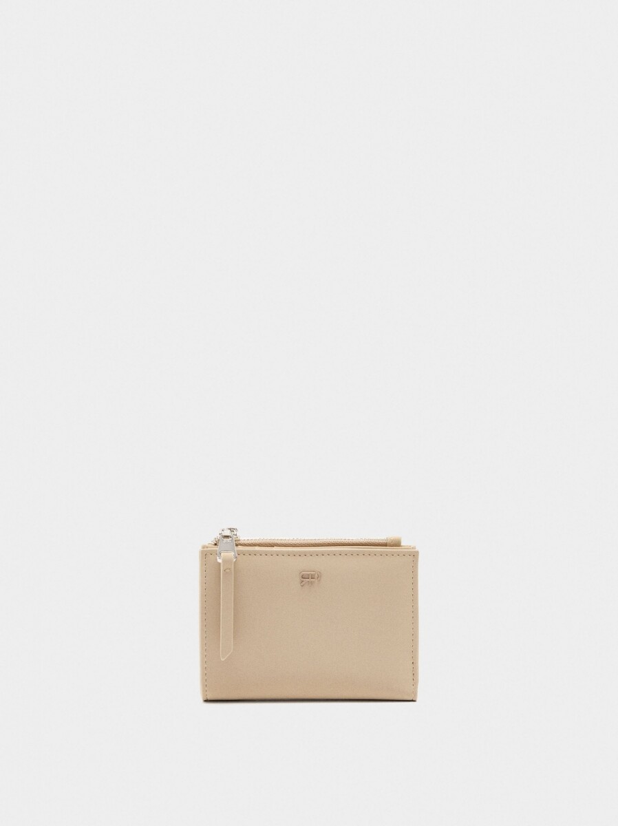 Cartera Con Textura Suave - beige 
