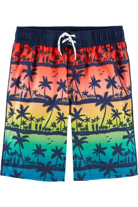 Short de baño con protección UPF 50+ y diseño palmeras 0