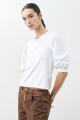Remera con mangas abullonadas blanco