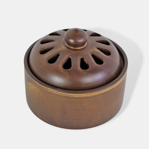 QUEMADOR P/INCIENSO CERAMICA MARRON 10X7.5CM Unica