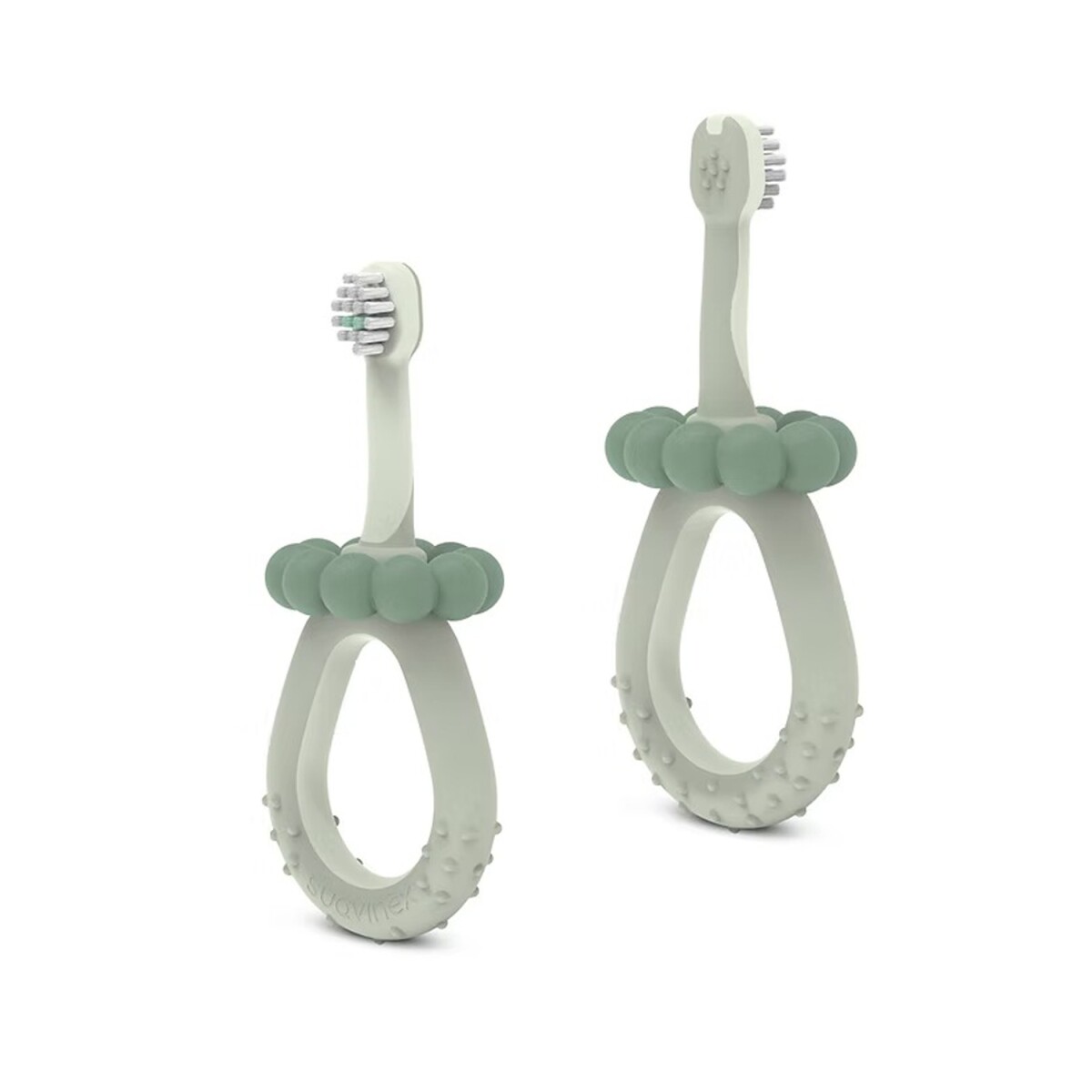 Cepillo Dental Infantil 0-2 Años Suave Raspador Lingual - Verde 