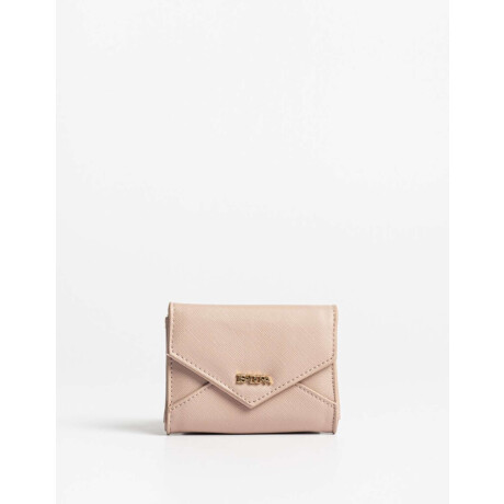 Billetera Con Solapa Rosa Piel
