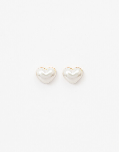 Aros Pasantes Perlas Aros Pasantes Corazón Perla - Dorado