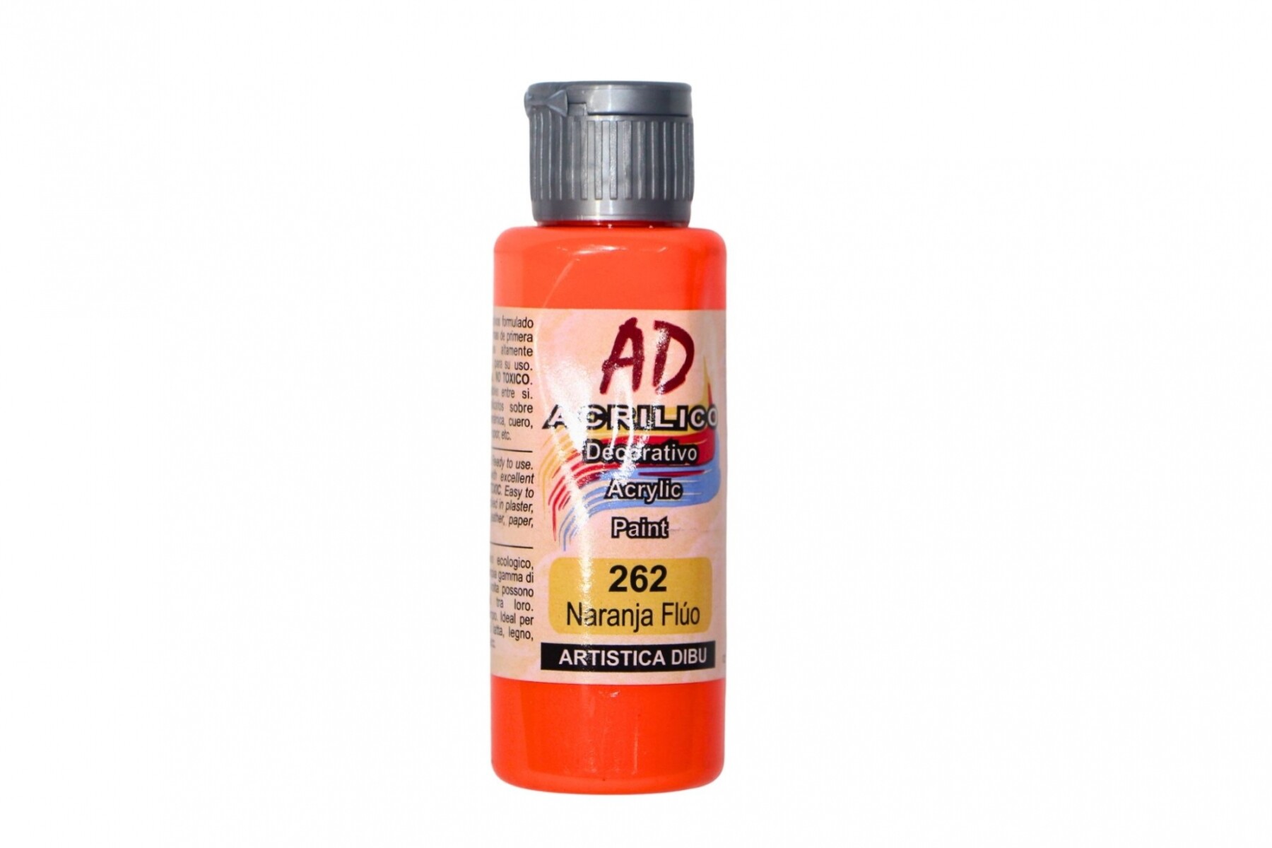 PINTURA ACRILICA ARTISTICA DIBU 60 ML. DIFERENTES COLORES - COLOR NARANJA FLUO 262 