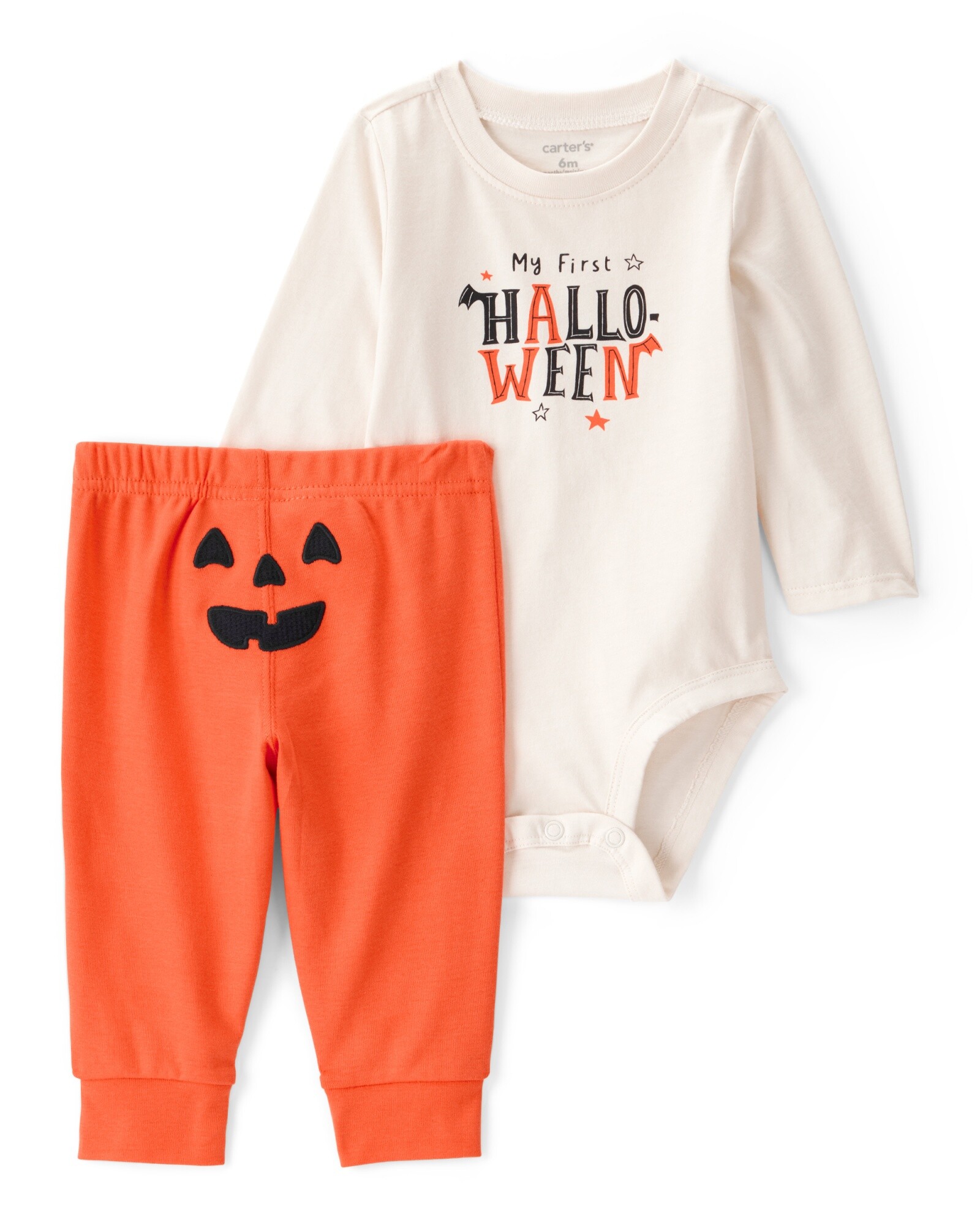 Set dos piezas de algodón, pantalón y body, diseño Halloween Sin color