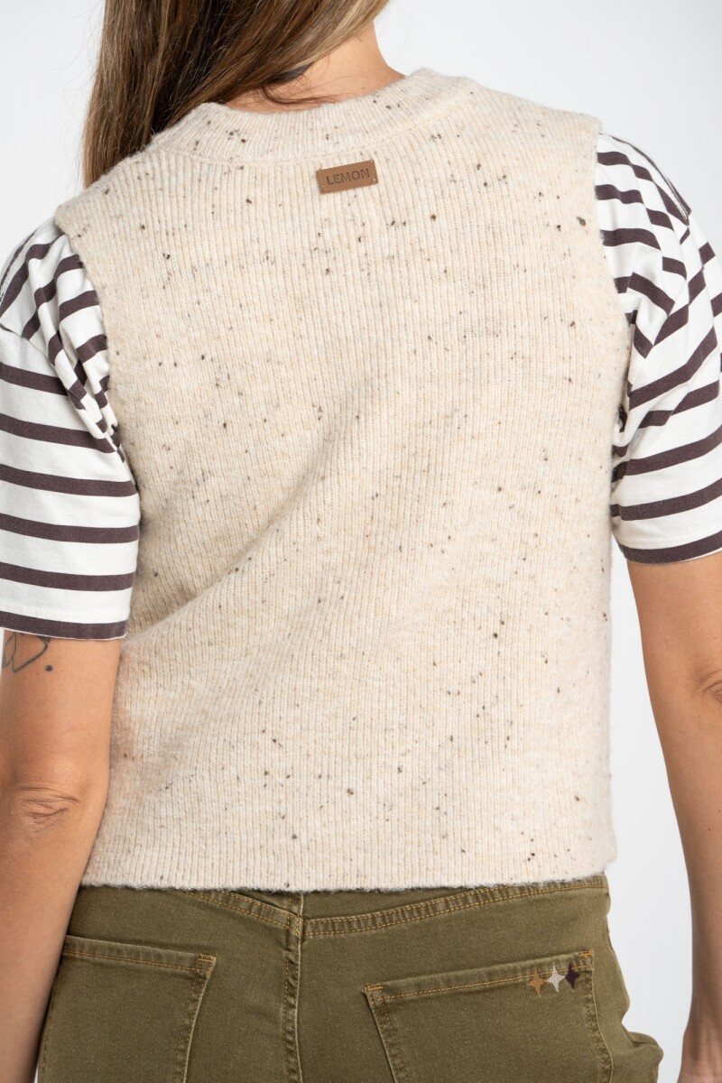 Chaleco Tejido Beige Melange