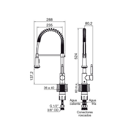 GRIFERIA DE MESADA COCINA MONOCOMANDO CROMO FV 000