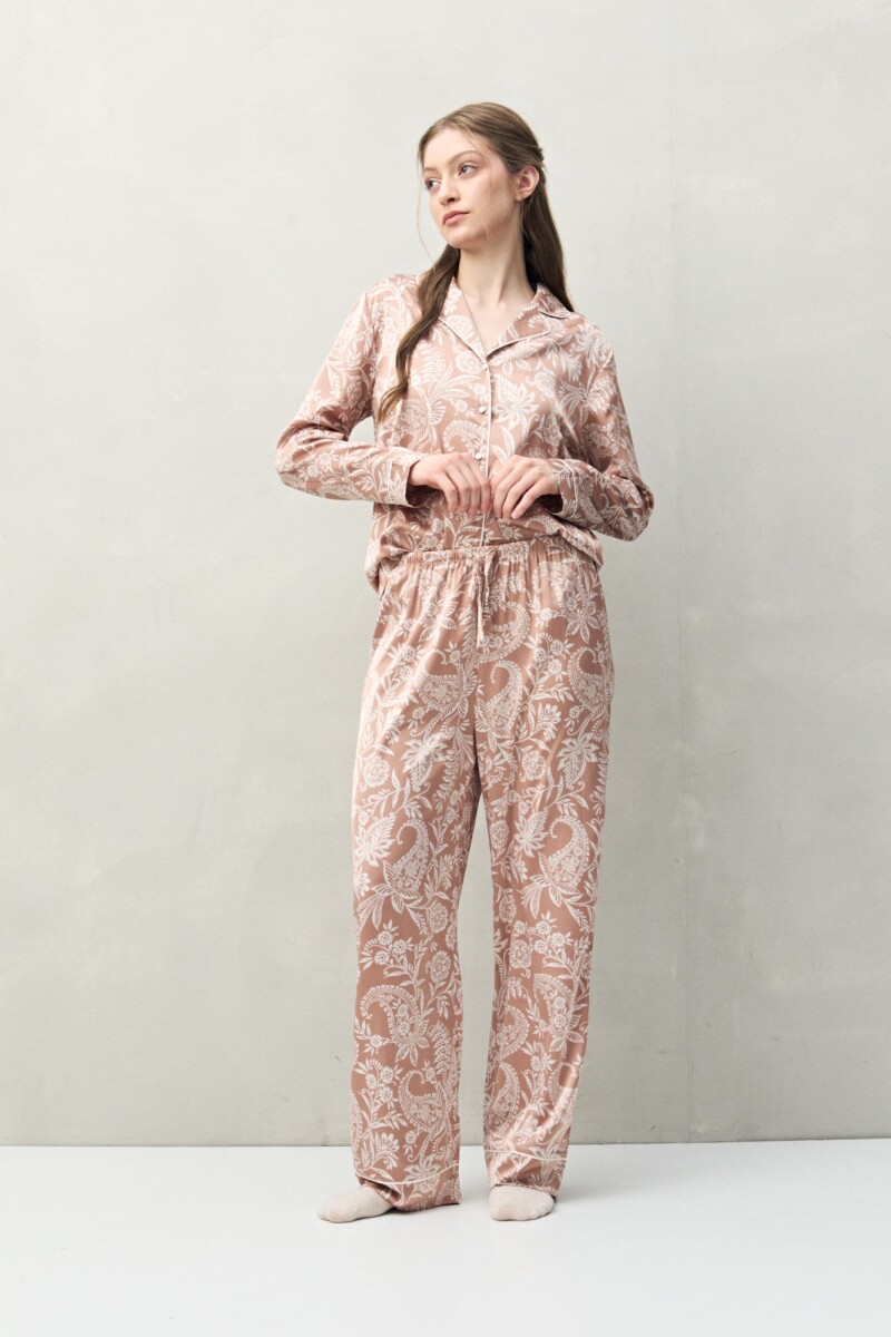 PANTALÓN LAVANDA PRINTED Tostado