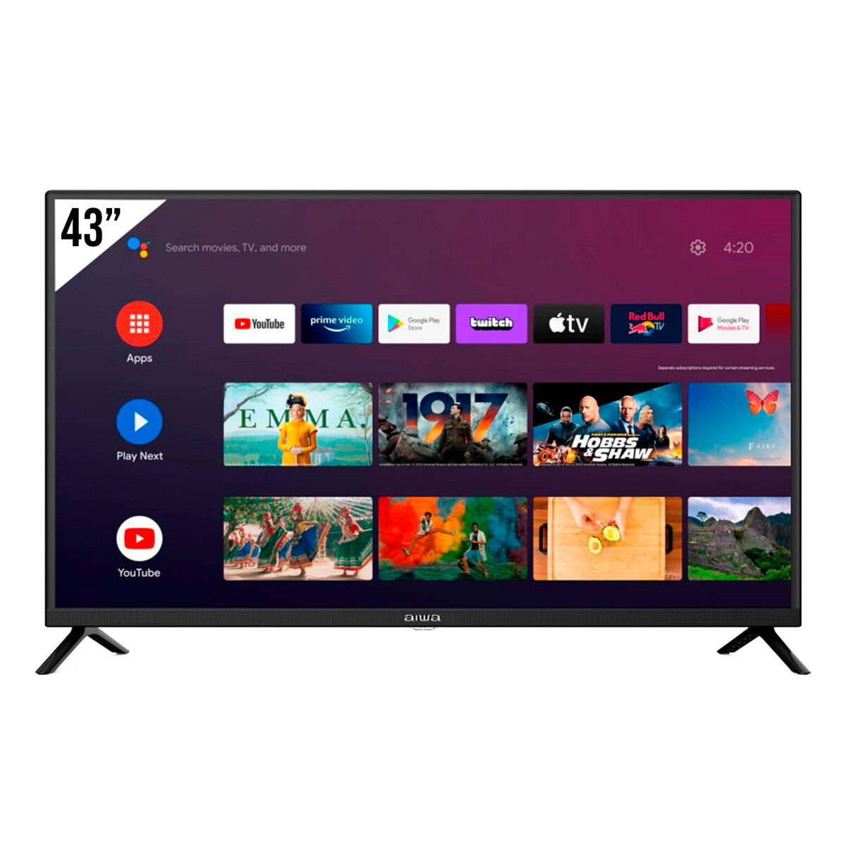 Tv Led Aiwa 43" Smart 108P 60Hz  Isdbt Android 