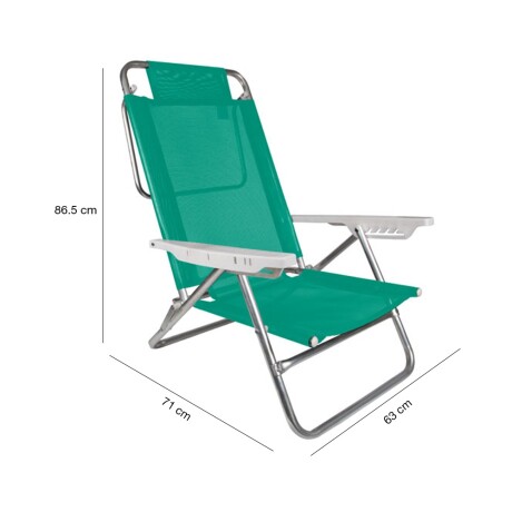 Kit 2 Reposeras Reclinables 6 Posiciones Aluminio Mor Summer Verde