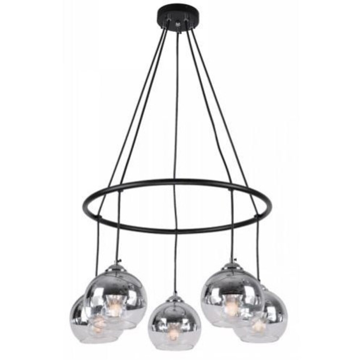 COLGANTE 5L E27 CIRCULAR CROMO Y VIDRIO 