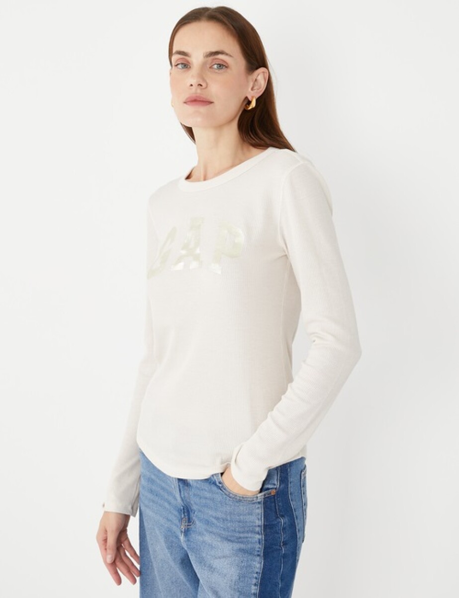 Remera Waffle Cuello Redondo Mujer - Oyster Shine 