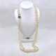Collar De Perlas De Cultivo, 2 Hilos, Broche Con Brillantes Y Zafiros Collar De Perlas De Cultivo, 2 Hilos, Broche Con Brillantes Y Zafiros