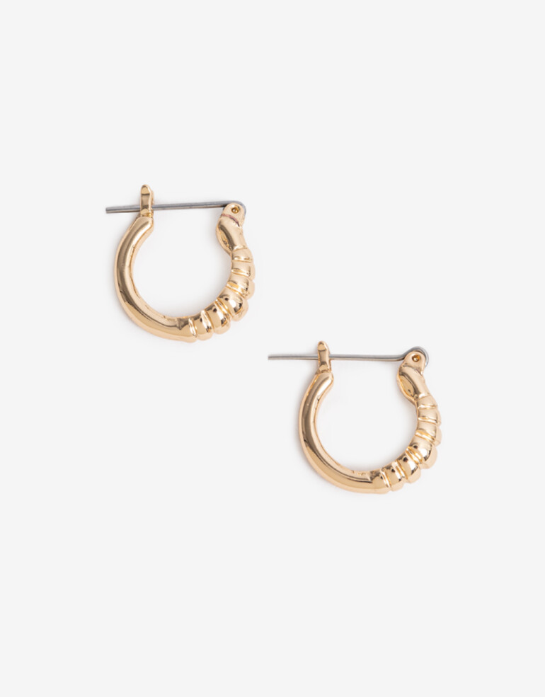 Aros Argollas Metal Argollas De Metal Bañado En Oro - Dorado