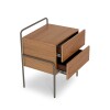 Mesa De Luz 2 Cajones madera c/ patas metal Mesa De Luz 2 Cajones madera c/ patas metal