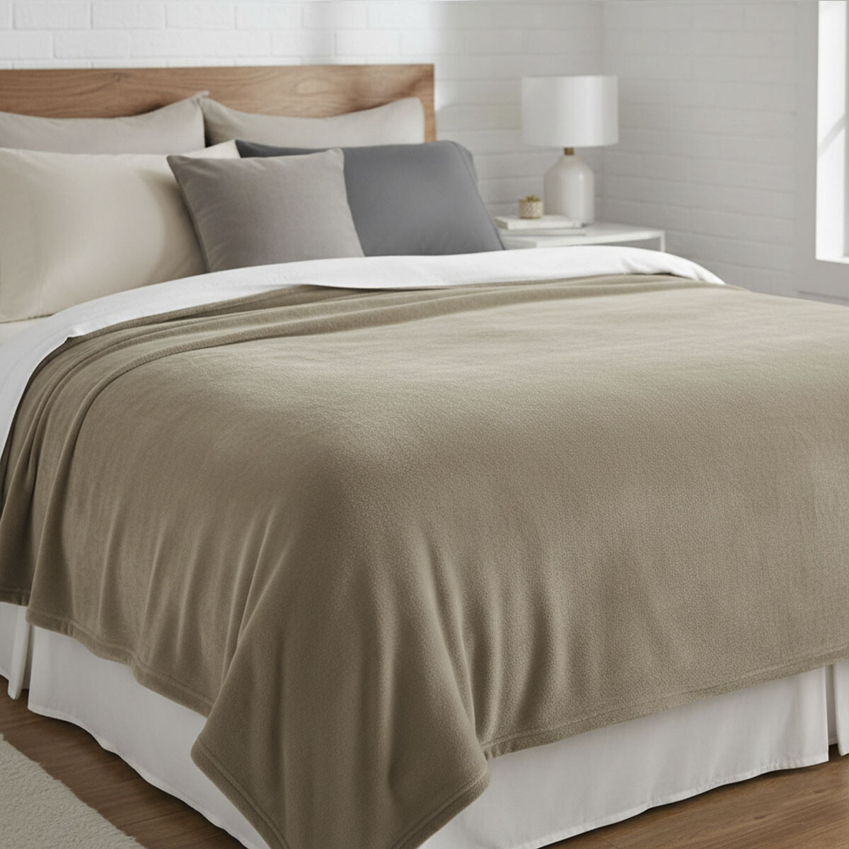 Frazada Polar 1 Plaza Liso Home Class 150 x 220 cm - BEIGE 