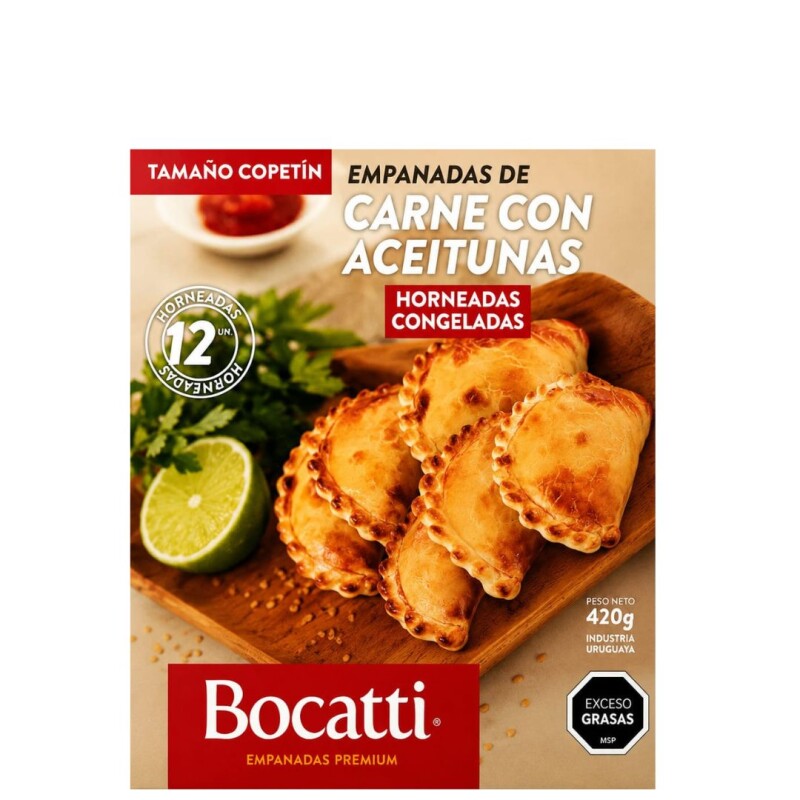 EMPANADAS COPETIN DE CARNE CON ACEITUNAS X 12 BOCATTI PREMIUM EMPANADAS COPETIN DE CARNE CON ACEITUNAS X 12 BOCATTI PREMIUM