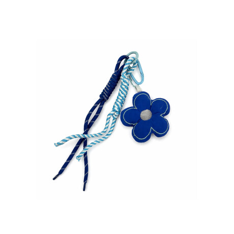 Llavero con Flor y Cuerdas Azul