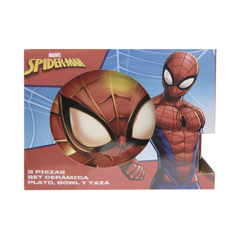 Set X3 de Cerámica Infantil Spiderman Plato, Taza y Bowl U