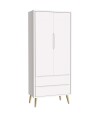 Ropero 2 Puertas 2 Cajones infantil Theo Blanco