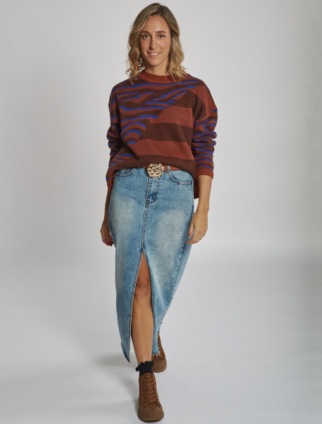 Buzo jacquard tostado