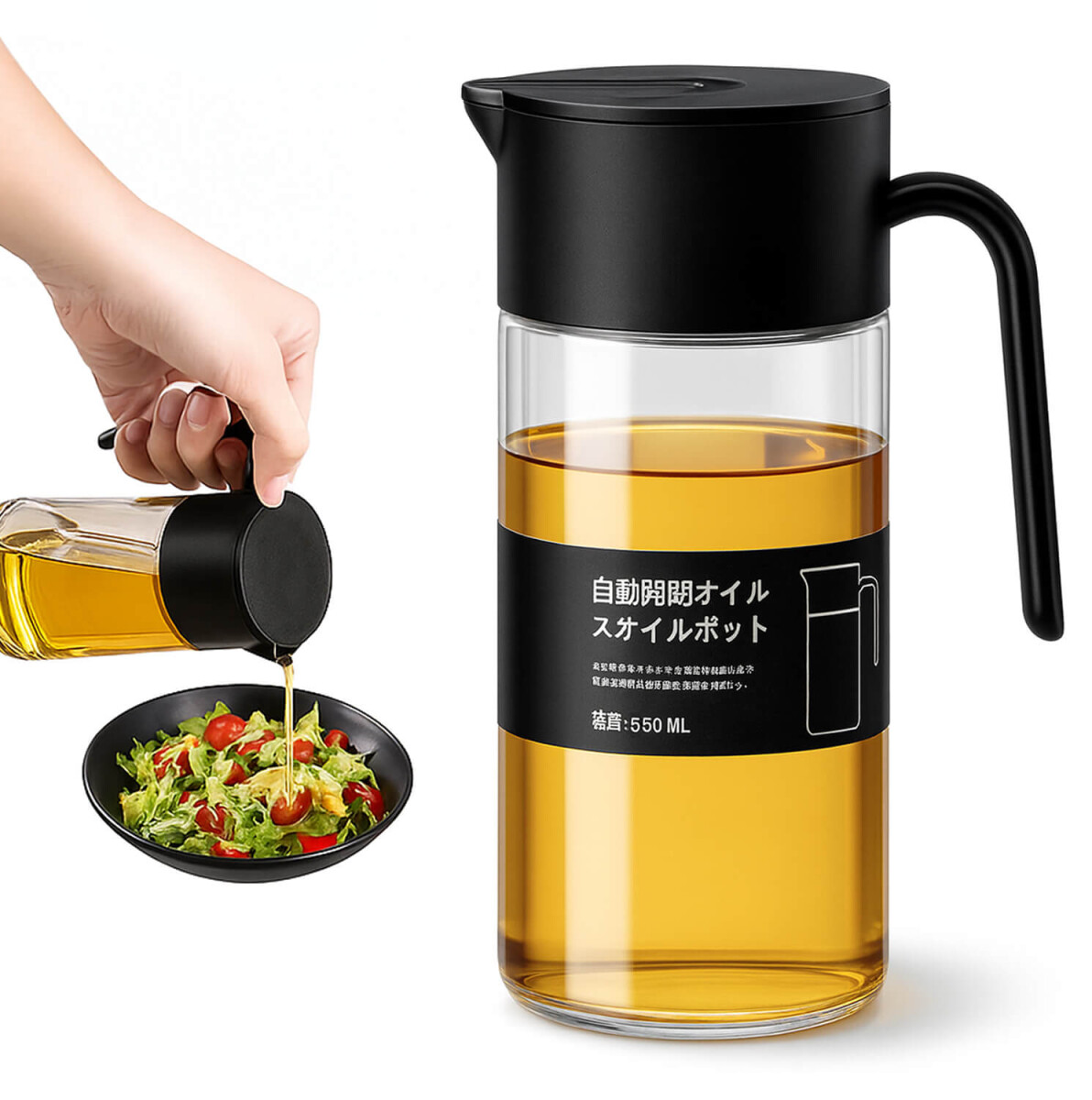 Dispensador de Aceite de Vidrio 550ml IMBACK IBK-HMJ056 | Borosilicato Antifugas, Preciso y Resistente 