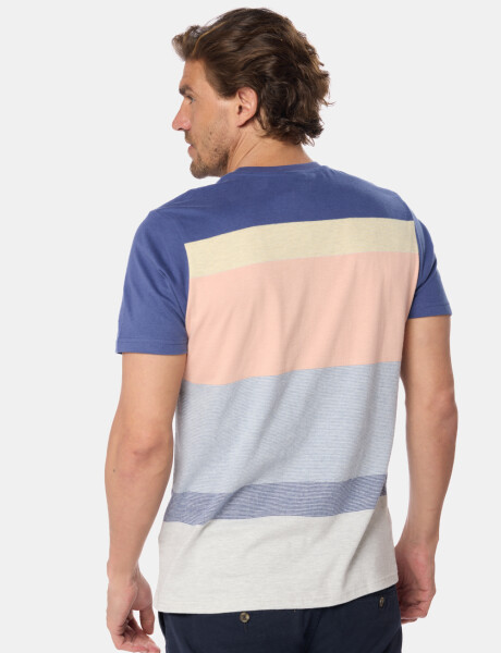 REMERA RAYADA Coral