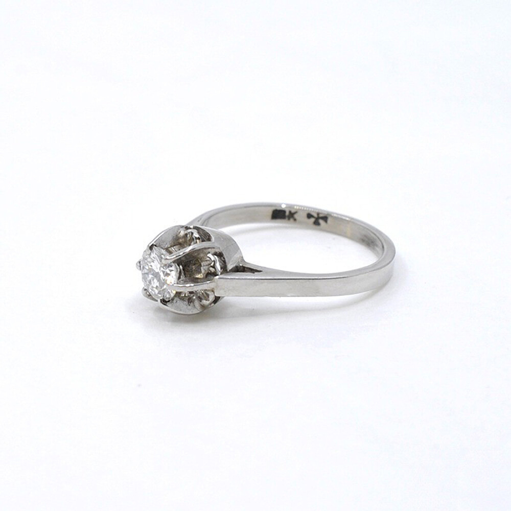 Anillo Antiguo En Oro 18K Y Brillante Anillo Antiguo En Oro 18K Y Brillante