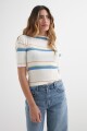 Sweater cuello bote BLANCO Y AZUL