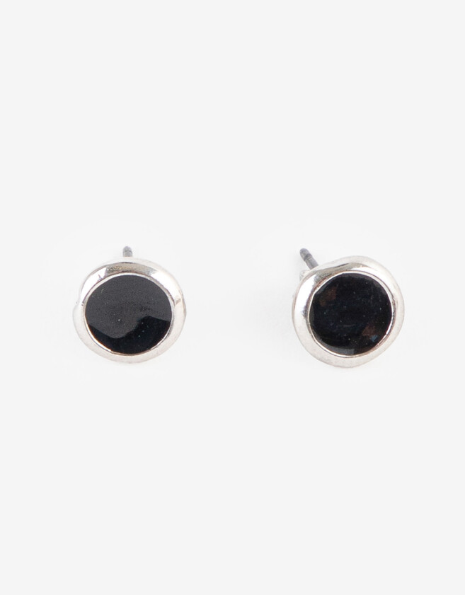 Aros Pasantes Esmaltado Aros Pasantes Circulares - Plateado