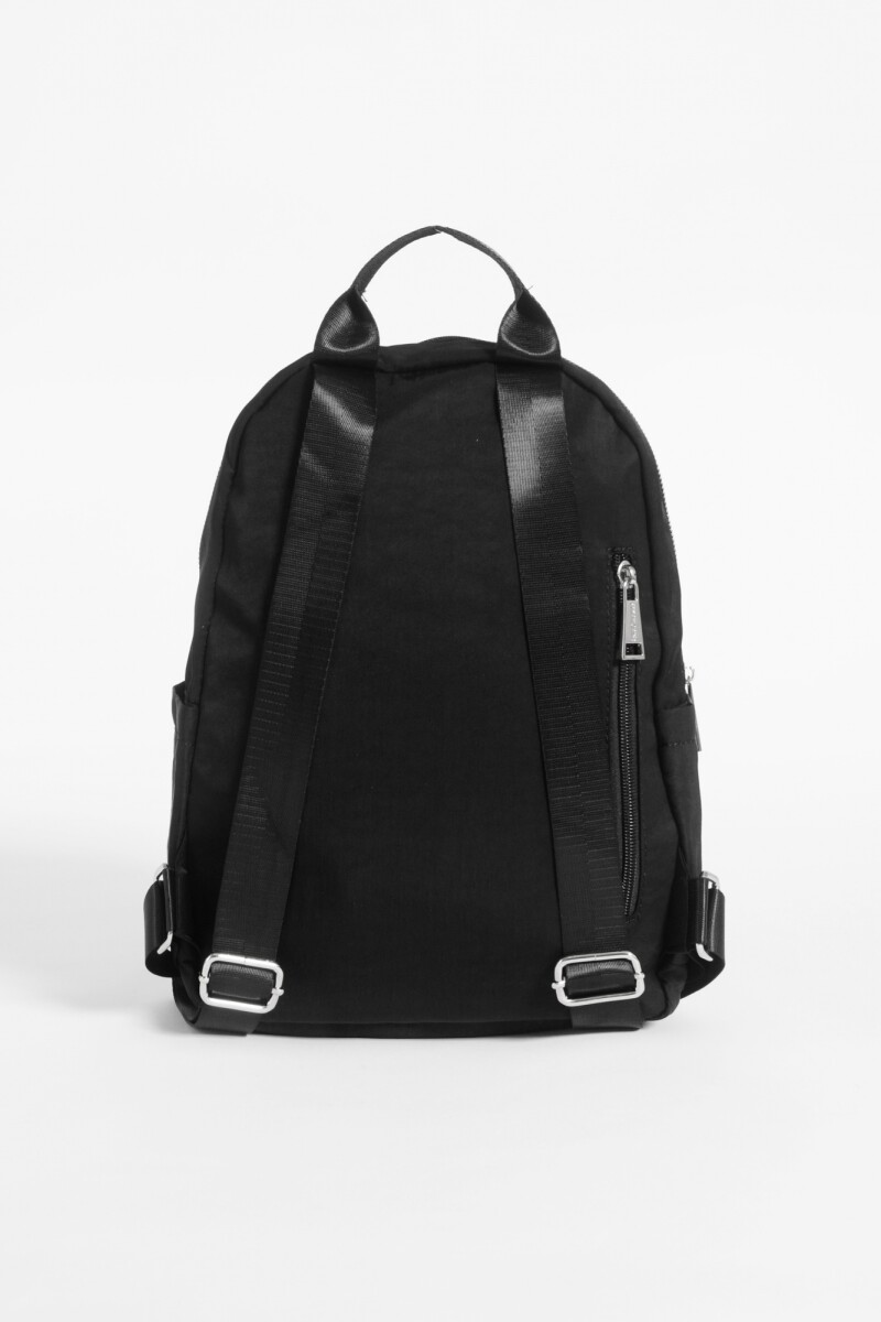 Mochila de tela con cordón negro