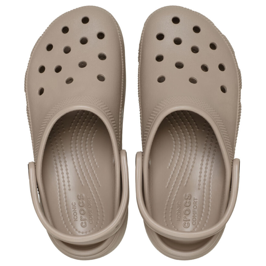 Plataformas Crocs Classic Platform Clog - Mujer Taupe