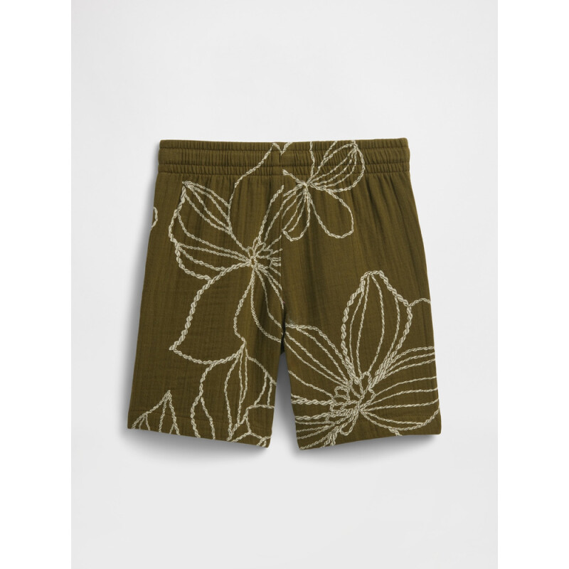 V-PO GAUZE WVN SHORT SP OLIVE FLORAL SU25