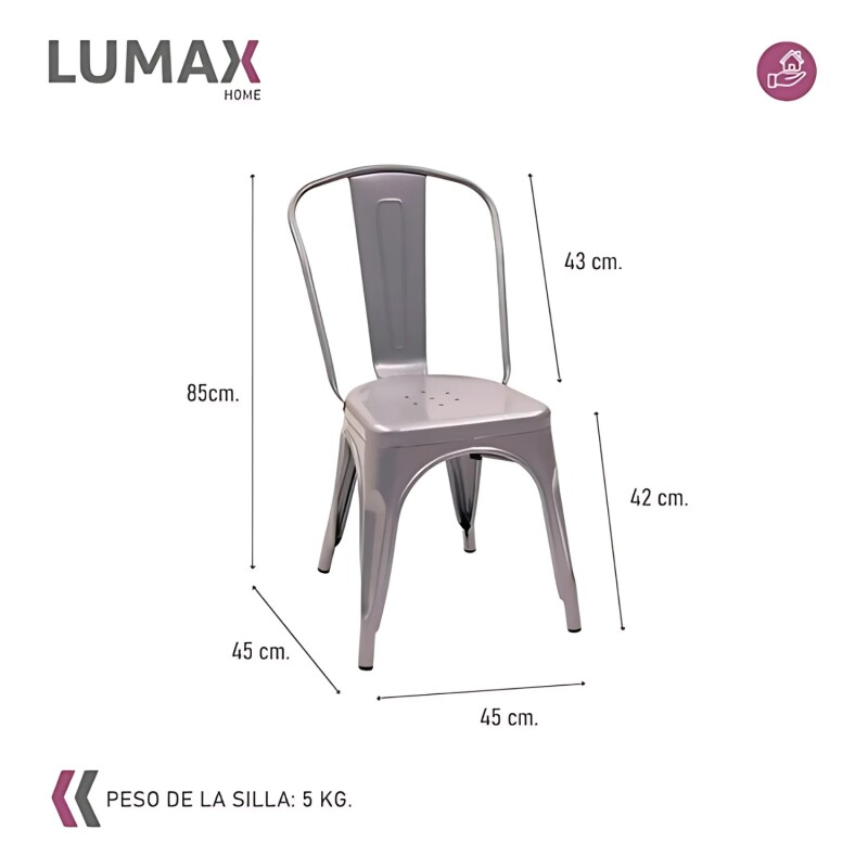 Pack 4 Sillas Tolix Lumax Varios Colores Gris
