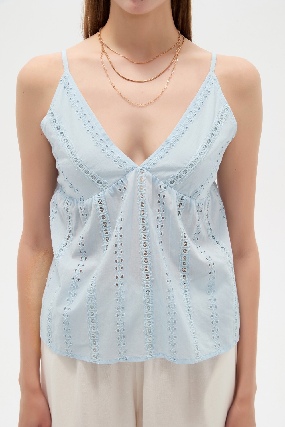Musculosa Cusia Celeste Claro