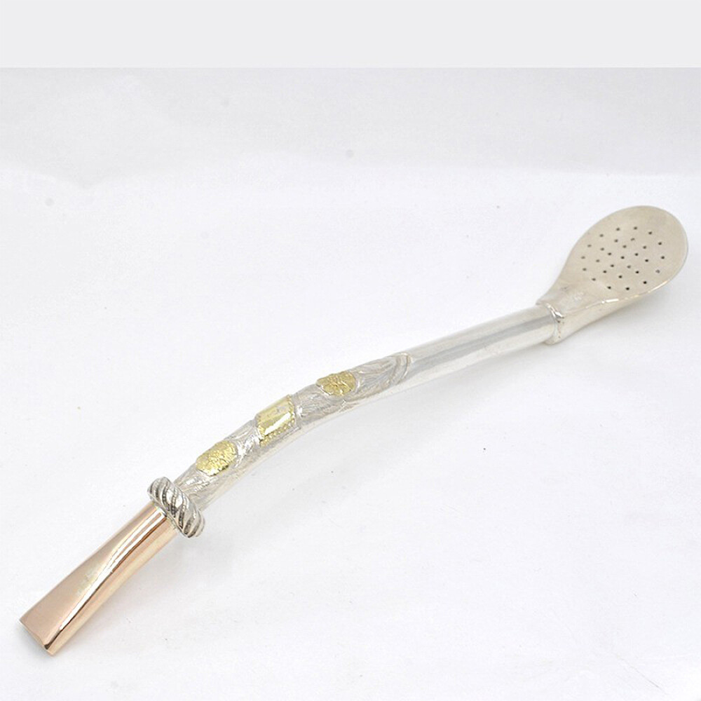 Bombilla plata y oro gruesa Bombilla plata y oro gruesa