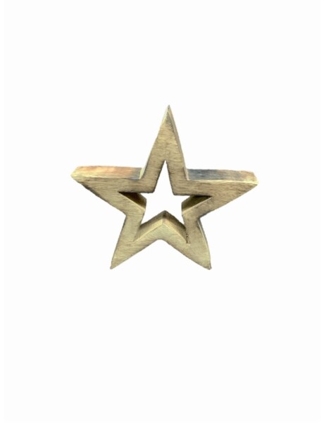 ADORNO ESTRELLA HUECA MADERA 17 CM. ADORNO ESTRELLA HUECA MADERA 17 CM.