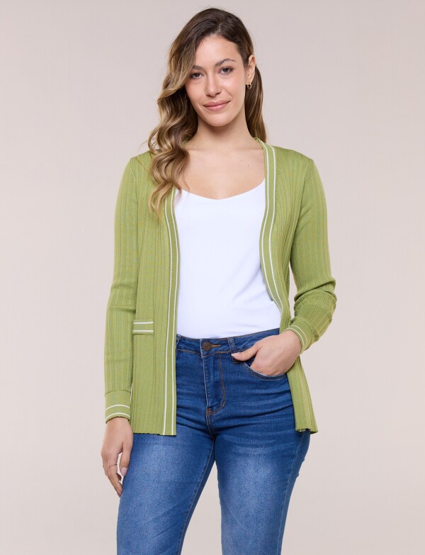 Cardigan Ribete VERDE