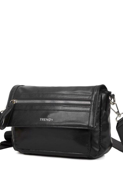 Bandolera con bolsillo frontal Negro