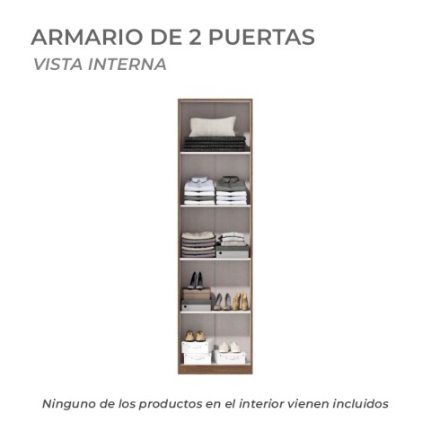 Armario Ropero Multiusos 2 Puertas 170 x 46,2 x 28,5 cm - MDP - Dakar Armario Ropero Multiusos 2 Puertas 170 x 46,2 x 28,5 cm - MDP - Dakar