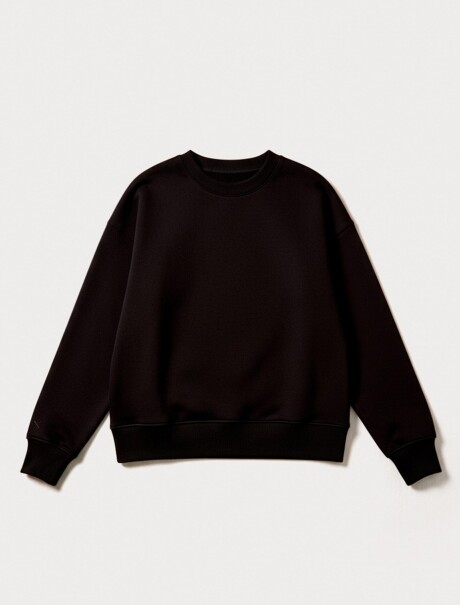 BUZO CON PUÑOS ELASTIZADOS NEGRO