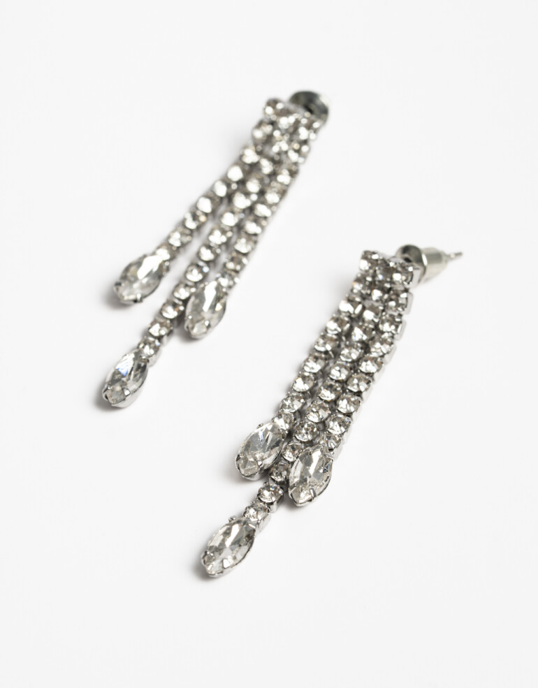 Aros Colgantes Cortos Strass Aros Colgantes Cortos Strass - Cristal