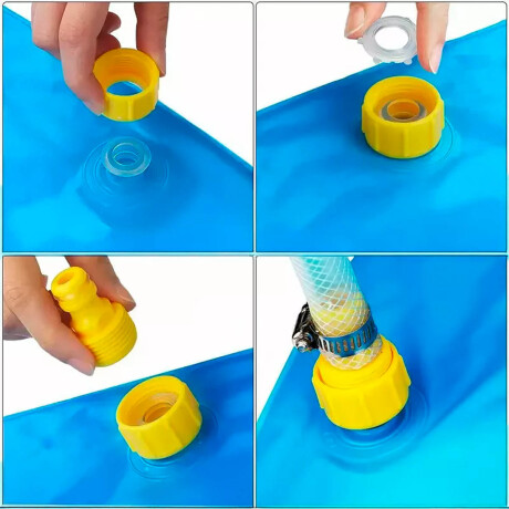Piscina Inflable Niños Con Rociador De Agua 170 Cm Celeste1