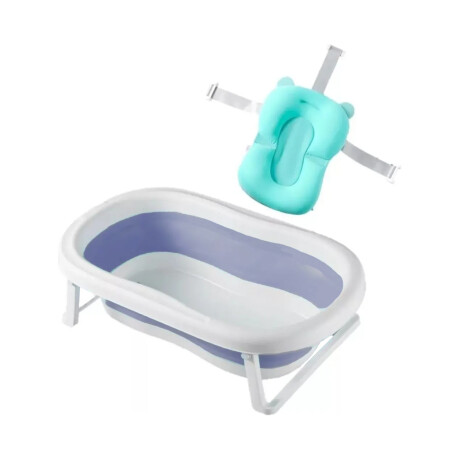 Bañera Bañito Pleg con colchón Drenaje y Base Antideslizante Celeste
